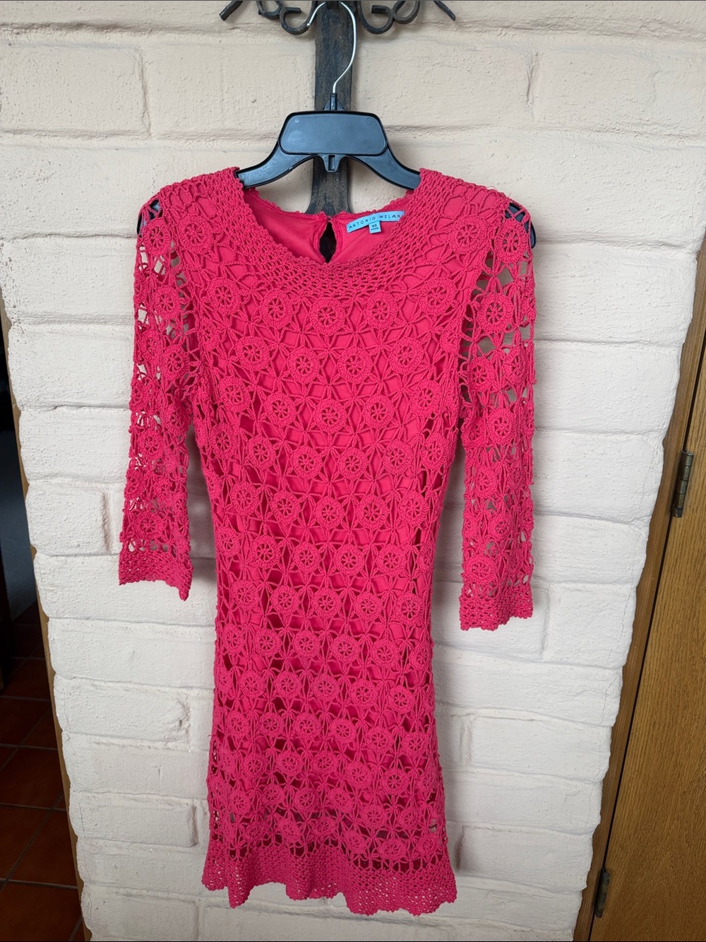 ANTONIO MELANI Crochet Lace Long Sleeve Dress